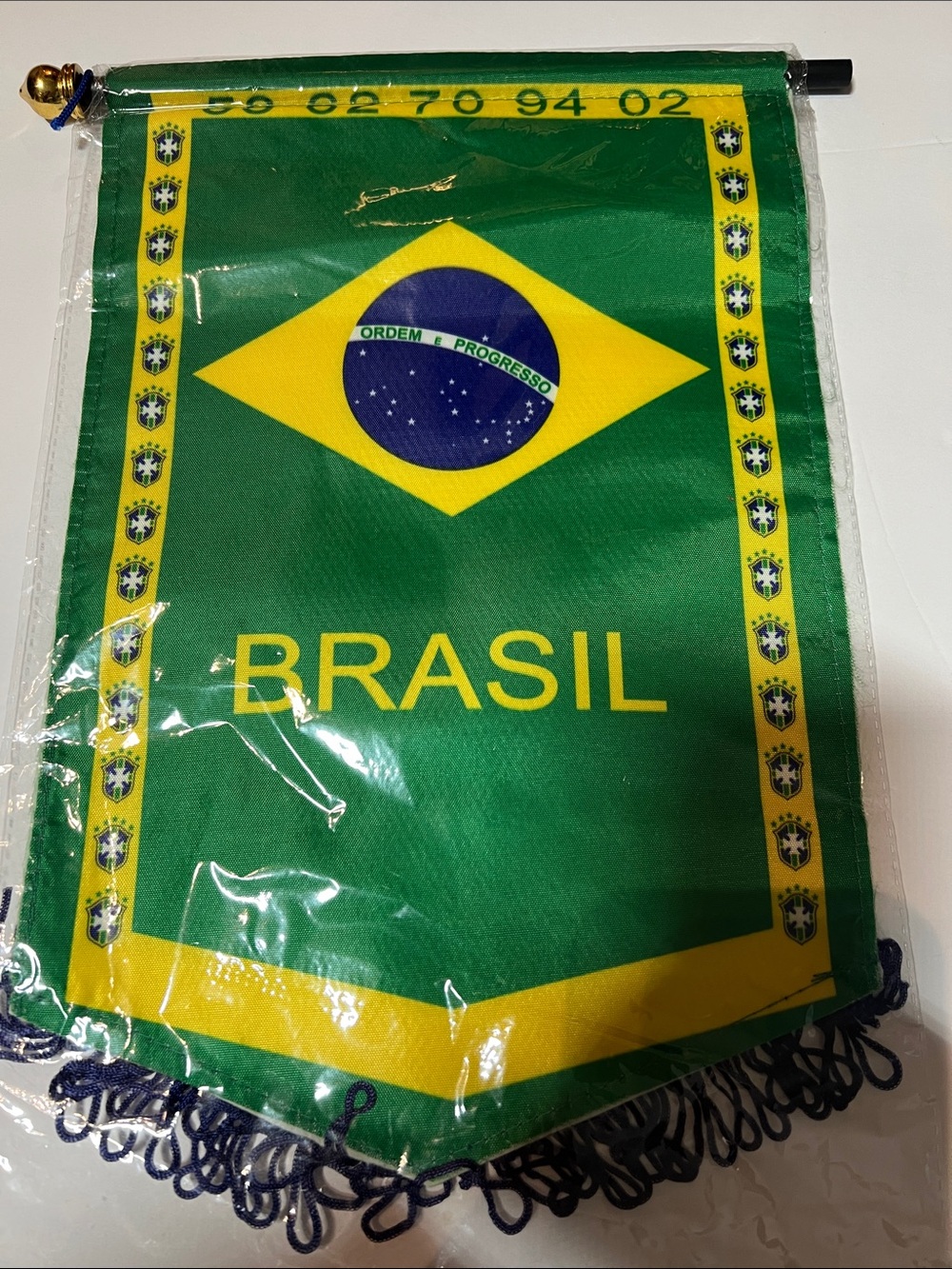 Brasil Green Decorative Wall Banner with National Emblem
